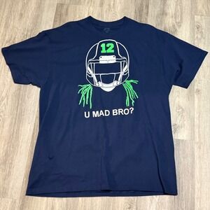 Port Company Football Helmet U Mad‎ Bro T-Shirt Mens XL